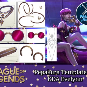 KDA Evelynn Template | Pepakura | Blueprint |  League of Legends | KDA Popstars