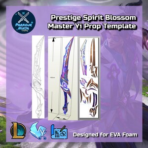 Modello di spada / Maestro Yi del fiore spirituale di prestigio / Pepakura / Progetto / League of Legends / Fiore spirituale