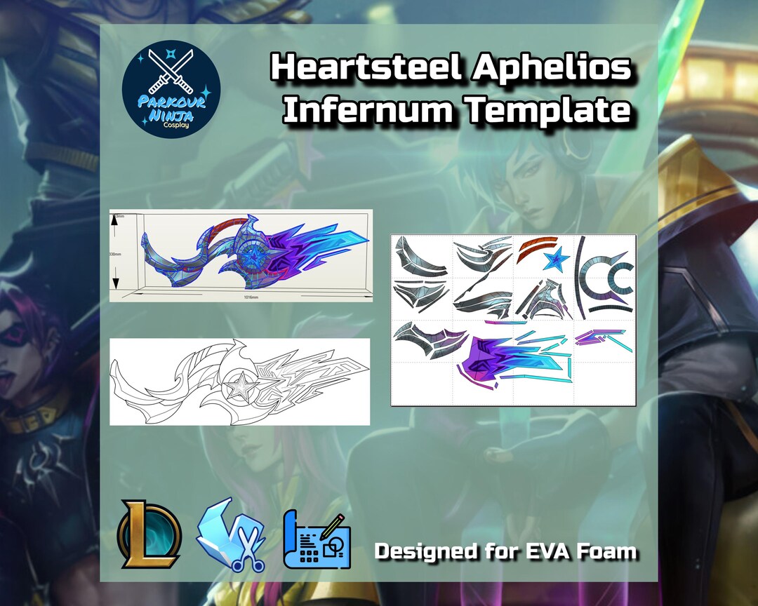 Heartsteel Aphelios Infernum Prop Template | Pepakura | Blueprint