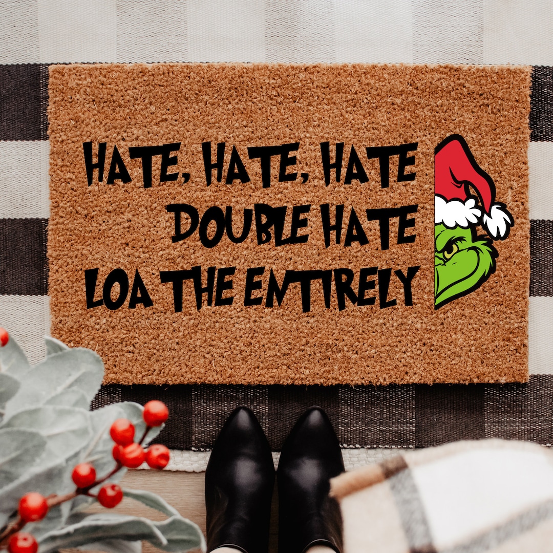 Grinch Doormat, Funny Christmas Doormat, Funny Mat, Grinch Please Mat, Funny