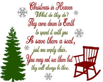 Christmas in Heaven 2 Design Empty Rocking Chair &amp; Christmas - Etsy