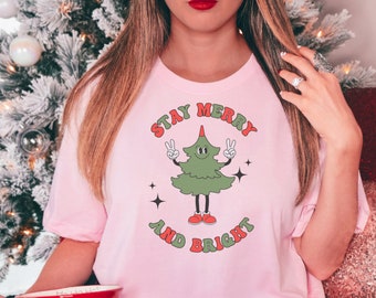 Merry Christmas T shirt, Women's Christmas, Grinch shirts, Merry Christmas, Spring shirt, Cute Girls Tee, Cute Christmas, Xmas Tree Shirt