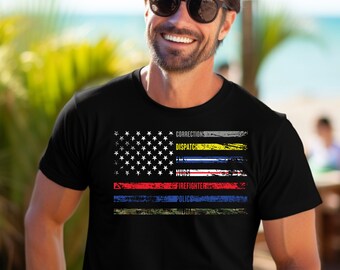 Camisa EMS, Camisa de enfermera, Camisa de policía, Regalo para ems, Camisa militar, Camisa correccional, Camiseta con bandera de enfermera, Camisa de despachador, Trabajador esencial