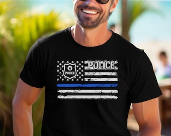 Camisa de la bandera de la policía, camisa de la policía, camiseta de EMS, regalo para EMS, camisa de la policía, camisa de correcciones, camiseta de la bandera de la policía, camiseta de la policía, camiseta de la bandera,