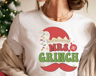 Mrs. Grinch, Christmas T shirt, Women's Christmas, Grinch shirts, Merry Christmas, Spring shirt, Cute Girls Tee, Cute Christmas,