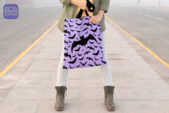 Pastel Goth Pink Bats Tote Bag Aesthetic Fashion Side 