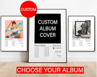 Personalized Album Cover Poster, Unframed Wall Art, Birthday Gift, Custom Music Gifts, Wall Decor Famous Artist Album Poster Aesthetic Decor