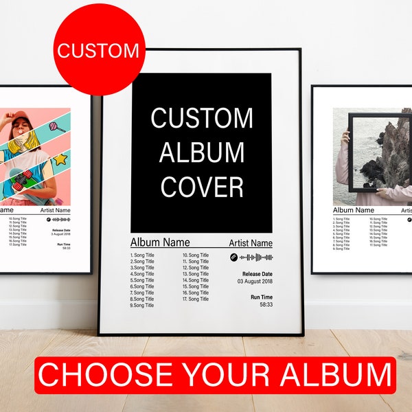 Personalized Album Cover Poster, Unframed Wall Art, Birthday Gift, Custom Music Gifts, Wall Decor Famous Artist Album Poster Aesthetic Decor