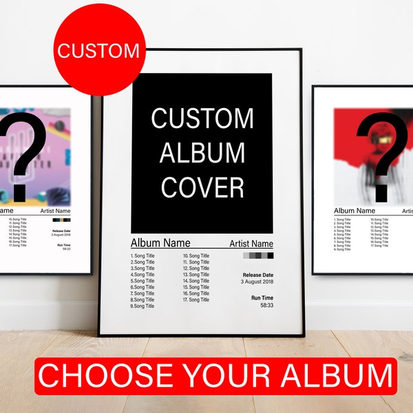 Album Cover Posters, Album Cover Prints Personalized and Custom Wall Art and Aesthetic Decor, Music Gifts and Poster, Favorite Album Artist