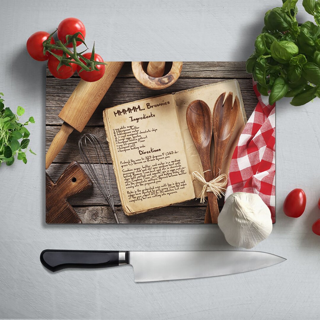 Custom Recipe Tempered Glass Cutting Board Personalized Kitchen Decor ...