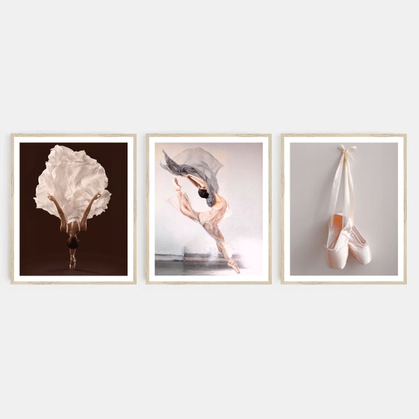 Ballet Dance Wall Art, Contemporary Dance and Ballet Shoes Themed Print, Unframed Wall Art, Wall Decor Poster Set Aesthetic