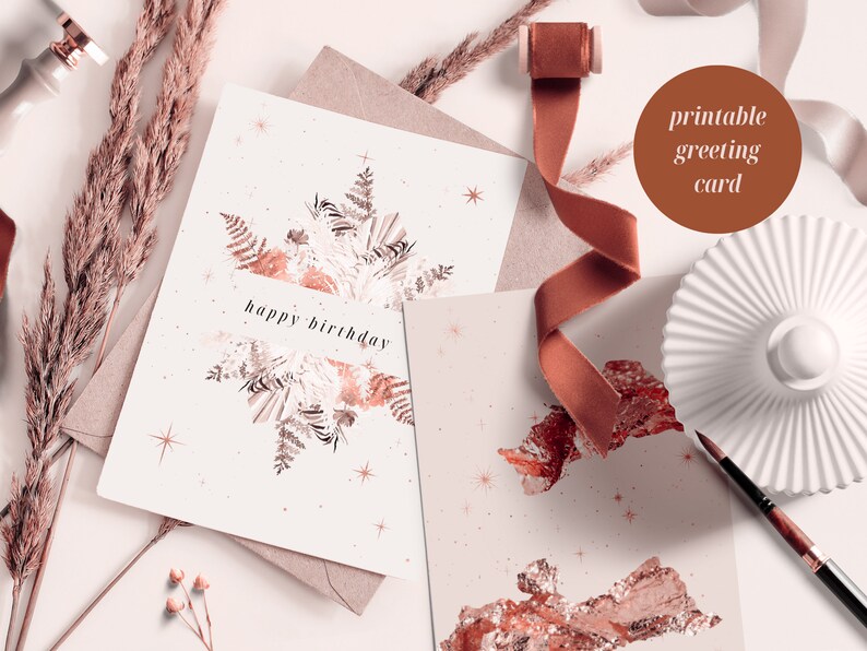 Printable Happy Birthday Card / Digital Greeting Card Etsy