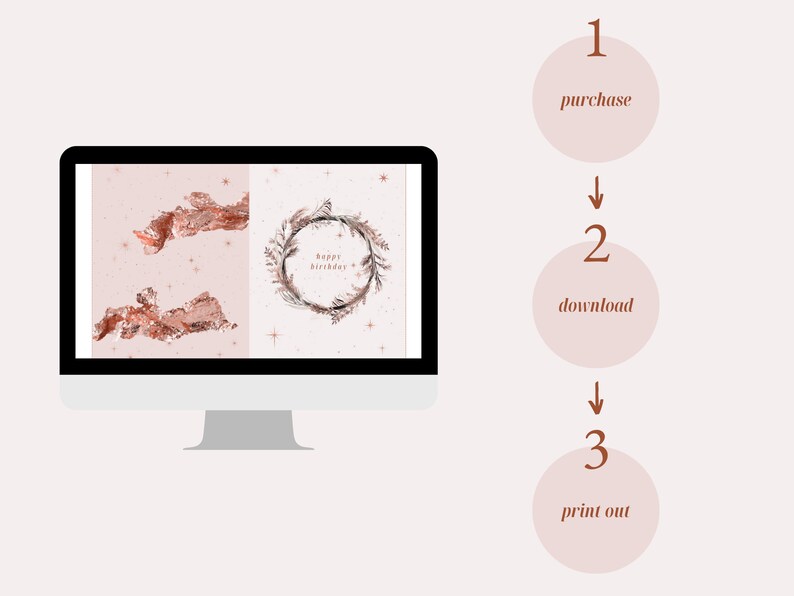 Printable Happy Birthday Card / Digital Greeting Card Etsy