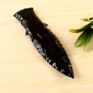 Black Obsidian Athame Obsidian Knife Man Handmade Knife Gemstone Obsidian Daggers Hand Knapped Black Obsidian Crystal Knife Crystal knives.