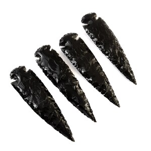 5.5" Inches Black Obsidian Arrowhead - arrow decor - healing crystals and stones - Black Obsidian Blade - obsidian arrowhead - chakra