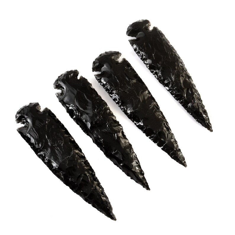 5.5" Inches Black Obsidian Arrowhead - arrow decor - healing crystals and stones - Black Obsidian Blade - obsidian arrowhead - chakra