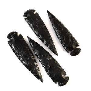 5.5" Inches Black Obsidian Arrowhead - arrow decor - healing crystals and stones - Black Obsidian Blade - obsidian arrowhead - chakra
