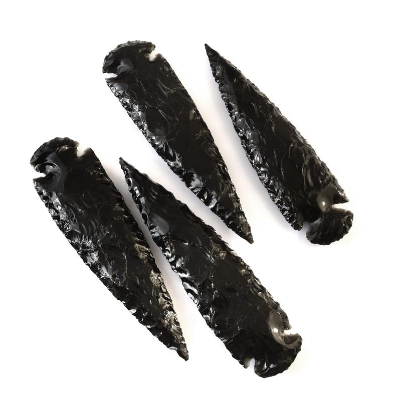 5.5" Inches Black Obsidian Arrowhead - arrow decor - healing crystals and stones - Black Obsidian Blade - obsidian arrowhead - chakra