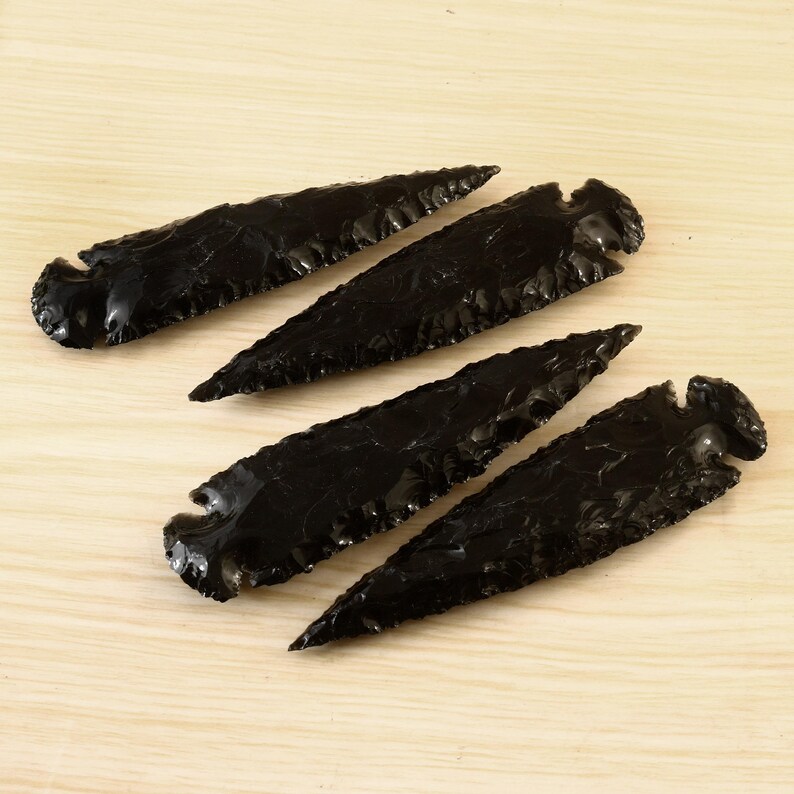 5.5" Inches Black Obsidian Arrowhead - arrow decor - healing crystals and stones - Black Obsidian Blade - obsidian arrowhead - chakra