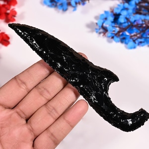 Obsidian Crystal Knife – Handmade Athame, Stone Blade, Witchy Decor, Unique Gift&quot;