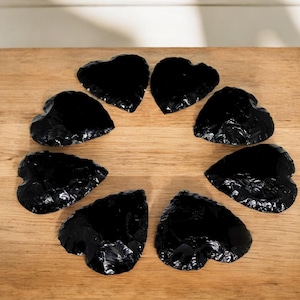 Black Obsidian Heart Crystal | Crescent Moon Carving | Healing Stone | Metaphysical Gemstone | Protective Crystal Decor |