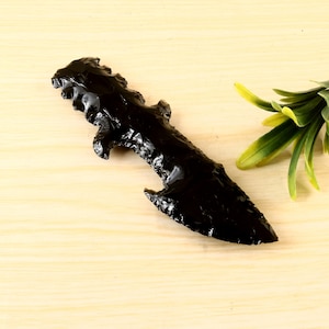 New Design Black Obsidian Knife – Handcrafted Crystal Athame, Hunting Knife, Spiritual Gift&quot;