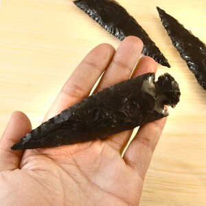 5.5" Inches Black Obsidian Arrowhead - arrow decor - healing crystals and stones - Black Obsidian Blade - obsidian arrowhead - chakra