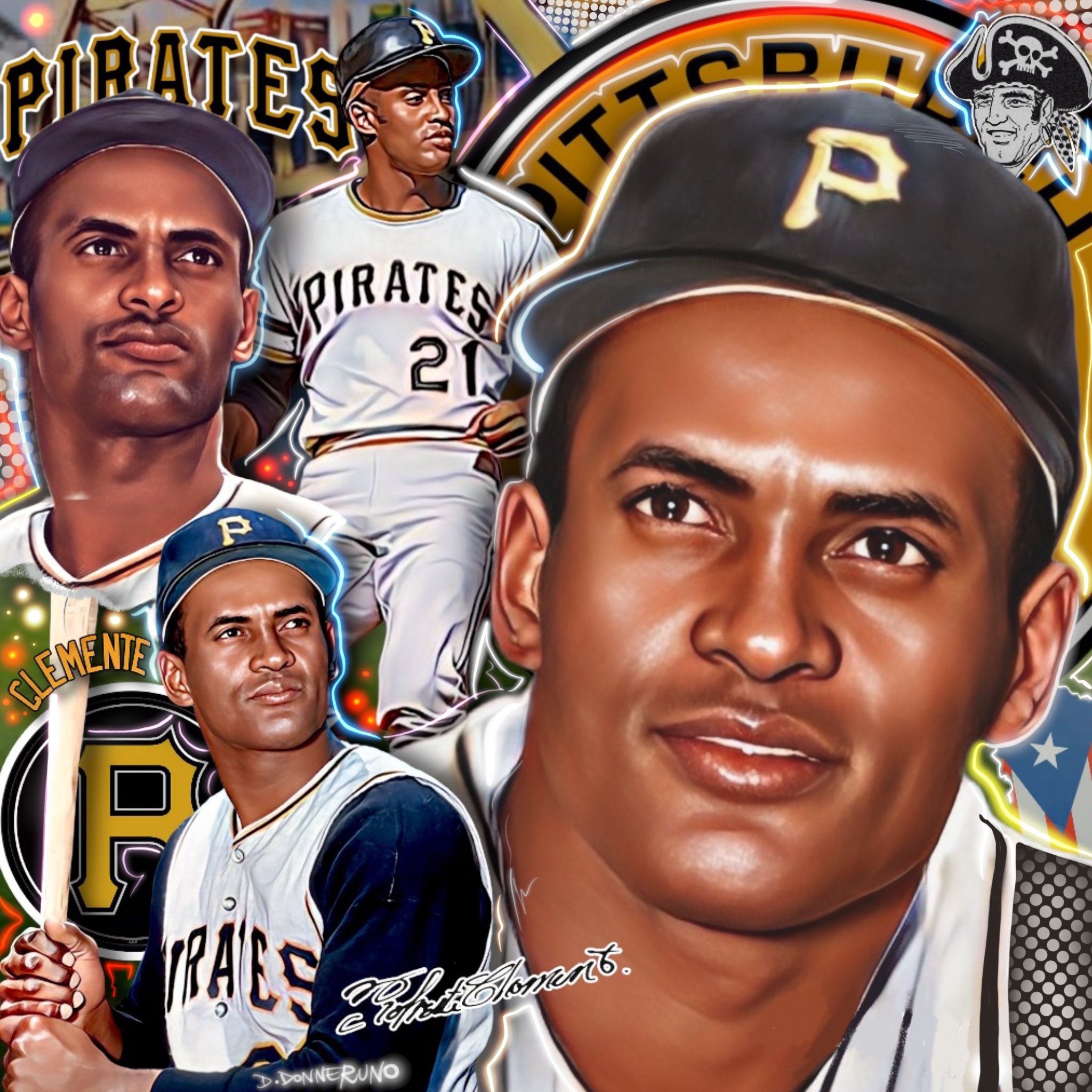 Pittsburgh Pirates Roberto Clemente Vintage 80s Sand Knit MLB Baseball  Jersey 44