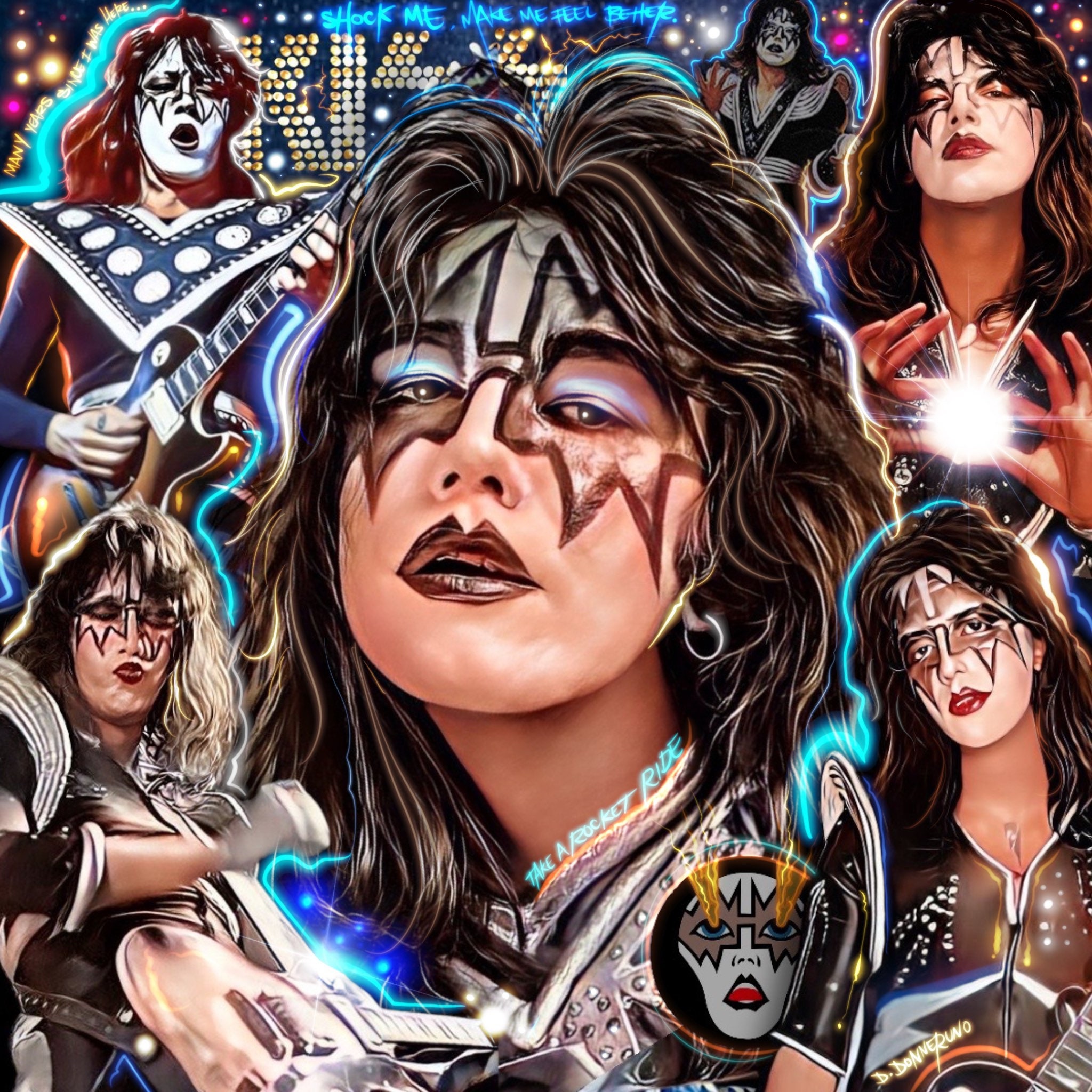 ACE FREHLEY Portrait. KISS - Etsy
