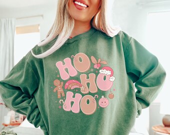 Boujee Ho Ho Ho sudadera con capucha retro camisa navideña VSCO sudadera con capucha navideña linda sudadera de Navidad Y2k ropa Y2K sudadera con capucha vintage camisa de Navidad Navidad de moda