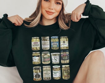 Sweat-shirt vintage Canned Pickles, Sweat-shirt Canning Season, Pull Pickle Lovers, Pull Pickles fait maison, Sweat-shirt Pickle Jar Crewneck
