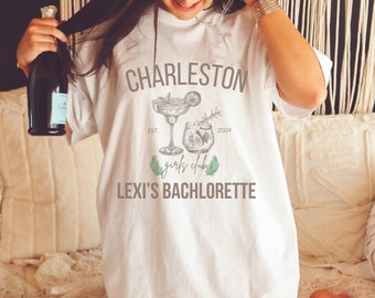 T-shirt couleurs confort Charleston Bachelorette Party EVJF Charleston Chemise EVJF tendance vintage mariée de Caroline du Sud