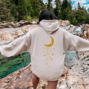 Celestial Moon Hoodie, Celestial Shirt, Moon Phases Sweater, Witchy Clothing, Witchy Hoodie, Indie Clothing, Y2K Sweatshirt