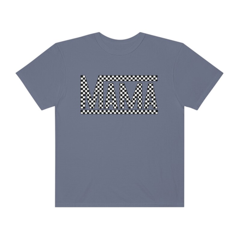 Camiseta retro a cuadros para mamá Camiseta retro para mamá Camiseta a cuadros para mamá Ropa de moda para mamá Camisa de maternidad Colores cómodos para mamá Blue Jean