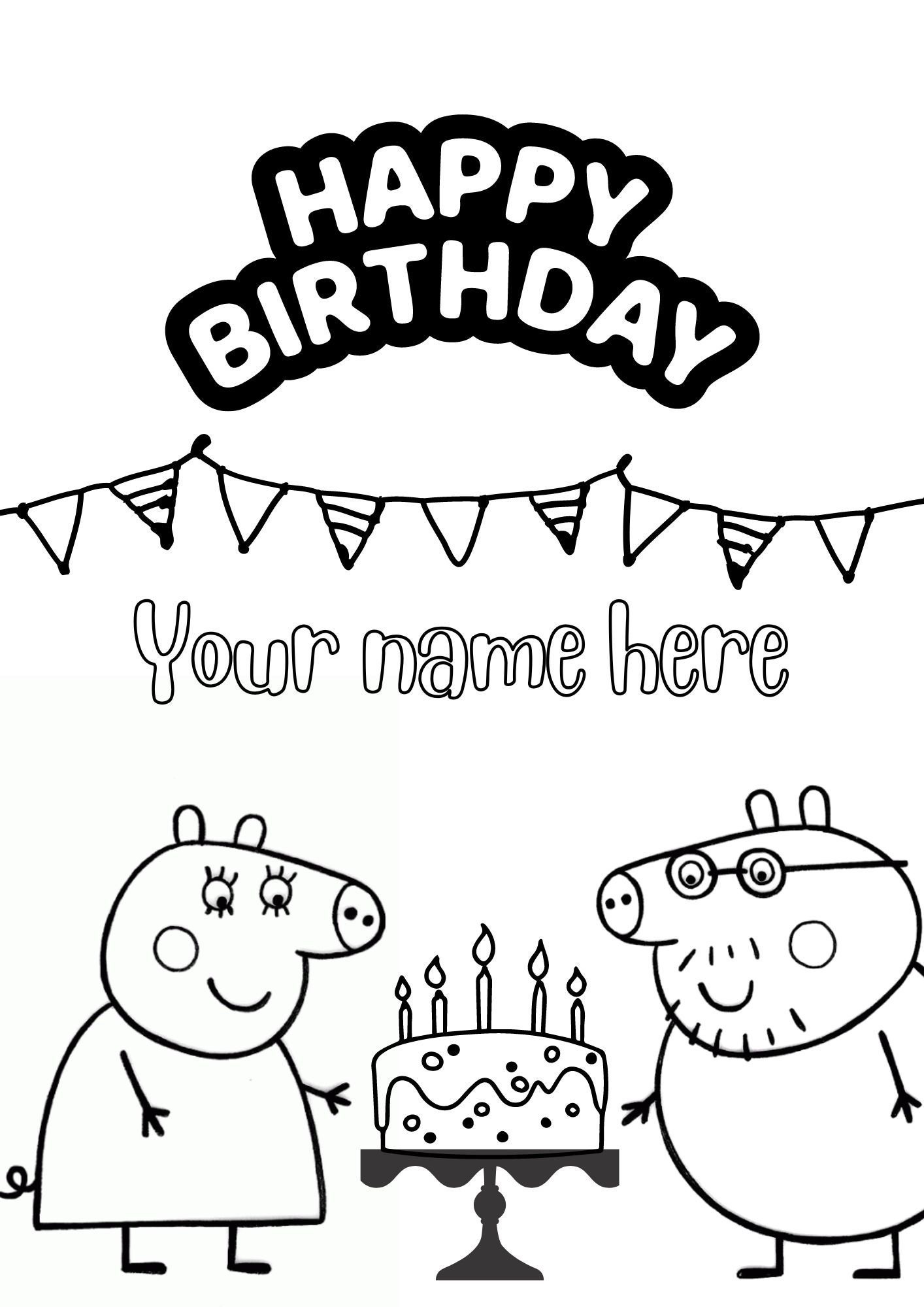 Happy Birthday Peppa Pig Coloring Pages Printable Col vrogue.co