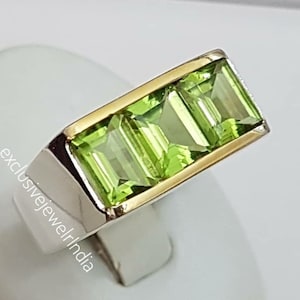 Peridot Silver Ring, Solid 925 sterling Silver, Designer Promise Ring, Gemstone Ring, August Birthstone Gift, Anniversary Gift
