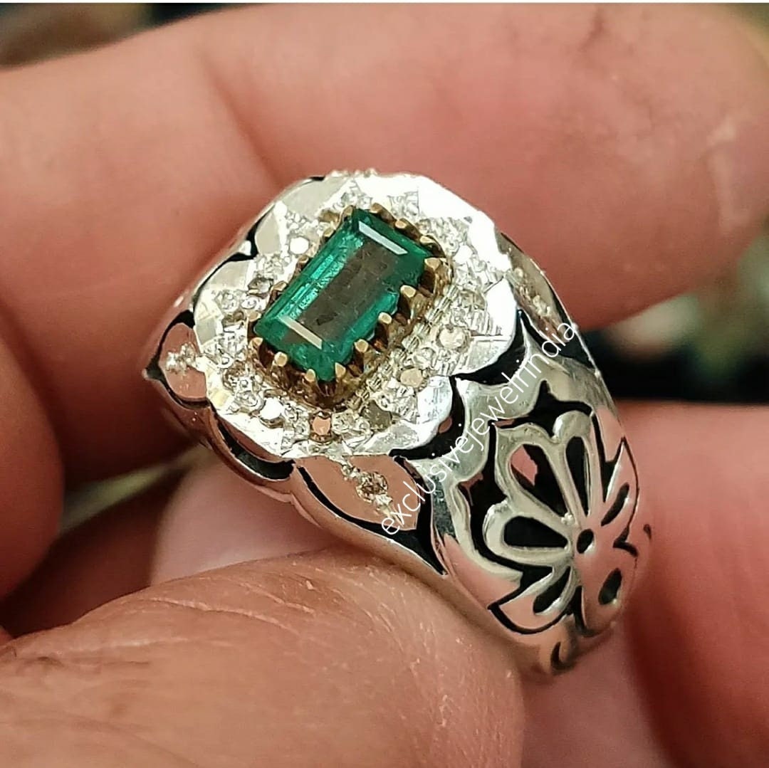 Handmade 925 Sterling Silver Ring With Natural Gemstone - Bezel Set, Men's & Women's, Sizes 5-12