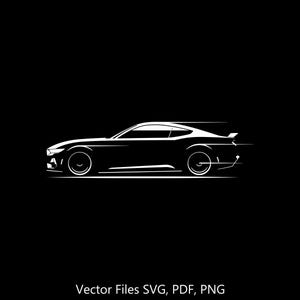 Può includere: Una silhouette bianca di un'auto sportiva che sfreccia su uno sfondo nero. L'auto ha un design elegante con un profilo basso e uno spoiler. L'immagine è semplice e moderna, con un focus sulla velocità e la potenza dell'auto.