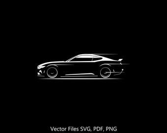 Mustang GT 2024 silhouette Illustration Digital Drawing Vector Graphic Clipart for Cricut | png | pdf | svg