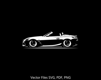 2024 Z4 M40i G29 Roadster car silhouette Illustration Digital Drawing Vector Graphic Clipart for Cricut | png | pdf | svg