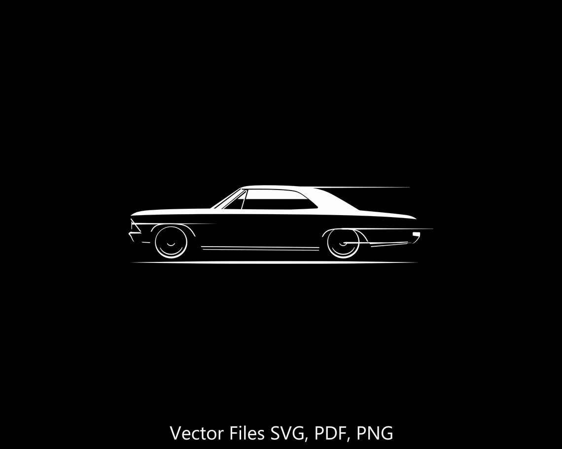 Chevelle SS 1966 Silhouette Illustration Digital Drawing Vector Graphic ...