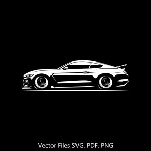 Gt350 Vector 2016 Mustang Shelby GT350 Car Silhouette Illustration Digital Drawing ...