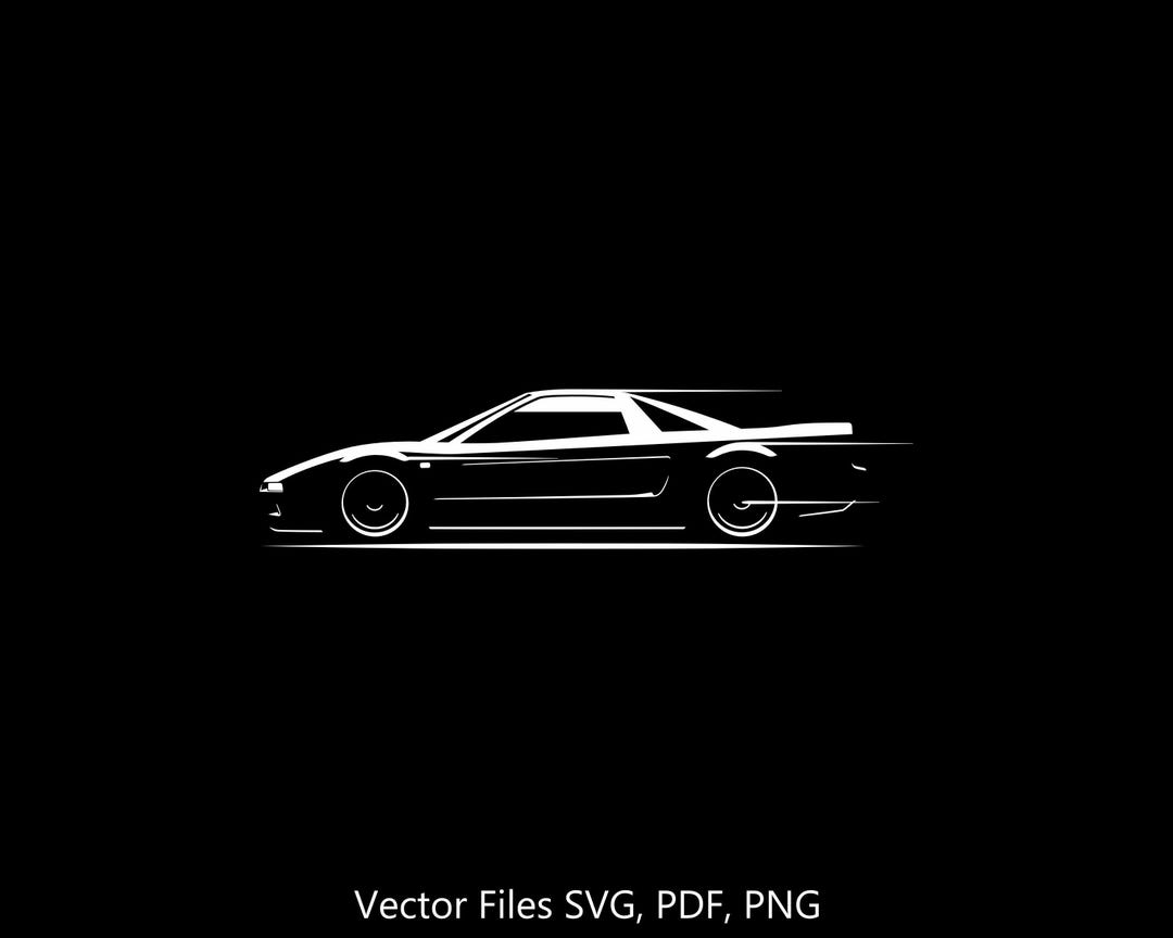 Type R Silohette NSX Type-r 1995 Silhouette Illustration Digital Drawing Vector Graphic ...