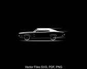 Charger 1969 silhouette Illustration Digital Drawing Vector Graphic Clipart for Cricut | png | pdf | svg