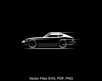 240Z S30 silhouette Illustration Digital Drawing Vector Graphic Clipart for Cricut | png | pdf | svg