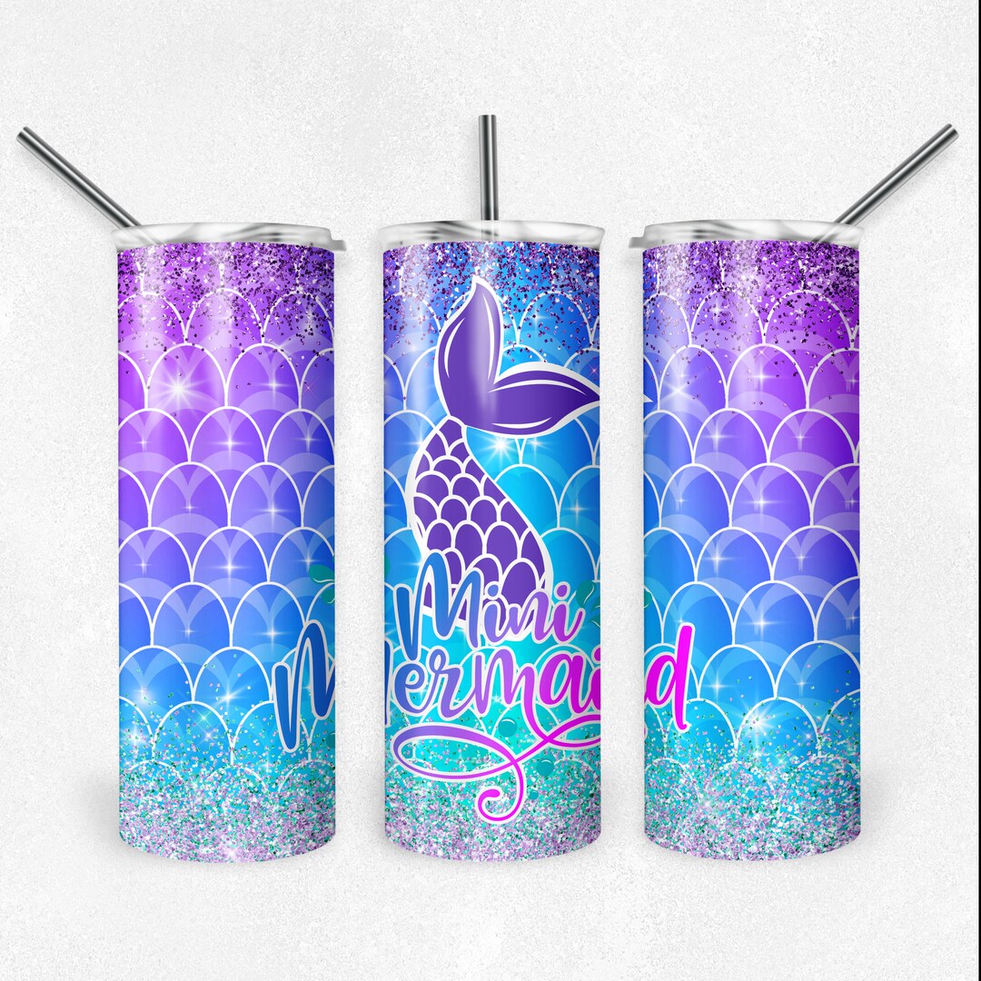 Mermaid Tumbler Wrap Mini Mermaid Png 20 Oz Tumbler Wrap Skinny ...