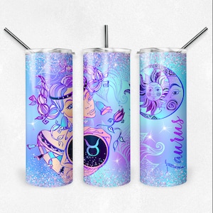 20 oz Skinny Tumbler Wrap Sublimation Design • TAURUS • Zodiac Sign • Digital Download • PNG file • Sublimation Design