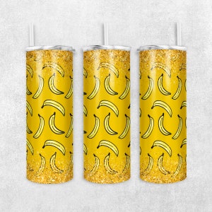 20 Oz Banana Graphic, Skinny Tumbler Sublimation Seamless Design, Full Skinny Tumbler Wrap, Tumbler Template Instant download