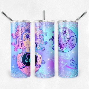 20 oz Skinny Tumbler Wrap Sublimation Design • LEO • Zodiac Sign • Digital Download • PNG file • Sublimation Design