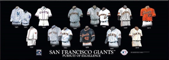 MLB San Francisco Giants Uniform Evolution Plaqued Poster 8